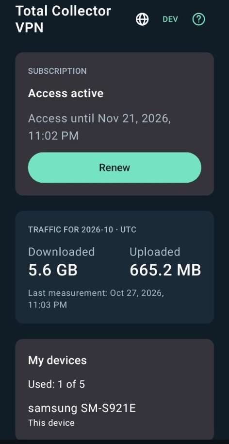 Account & traffic