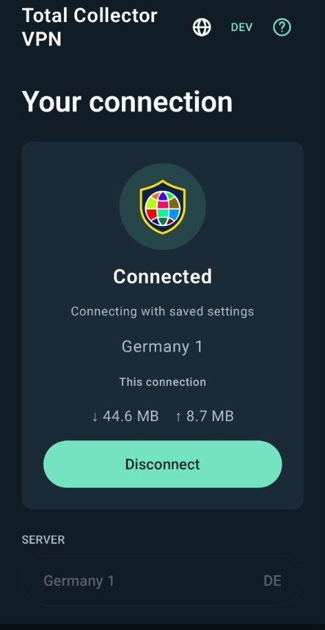 Connection screen